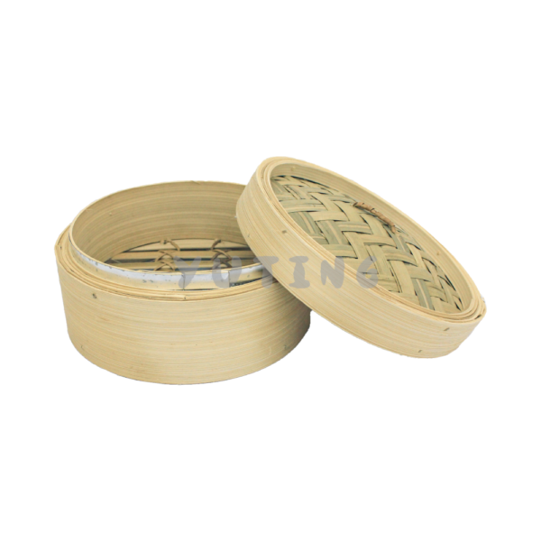 Aluminum Rim Bamboo Steamer (Bamboo Base) & Bamboo Cover