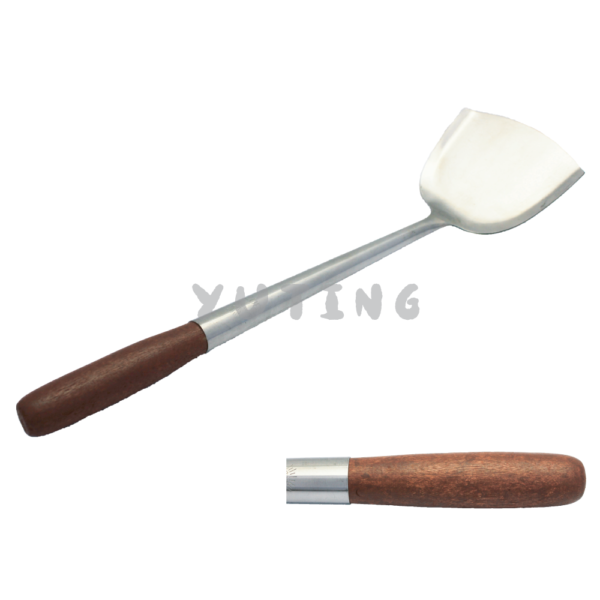 Stainless Steel Chinese Turner with Red Wood Handle