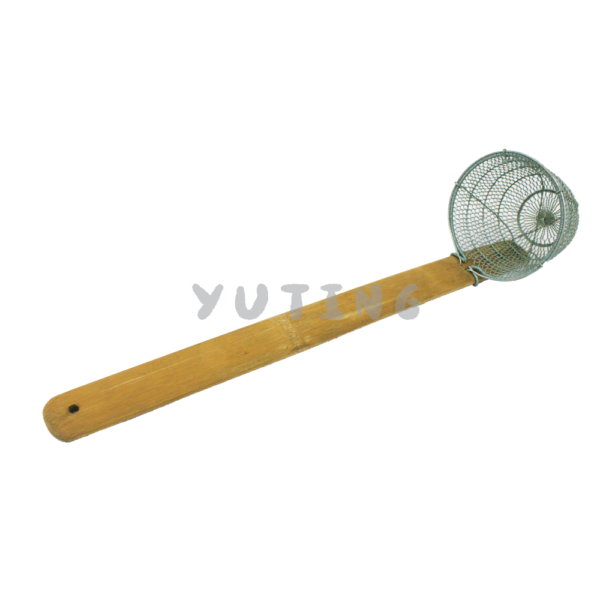 Traditional Iron Deep Noodle Strainer with Bamboo Handle (100% Hand made)