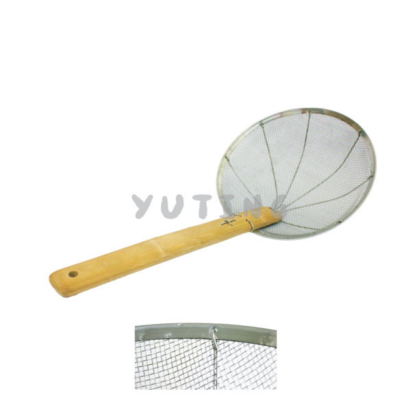 Stainless Steel 8 Mesh Strainer with Bamboo Handle (Big Hole) (Semi Hand Made)