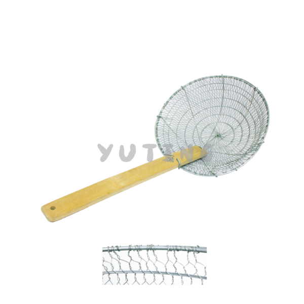 Iron Strainer with Bamboo Handle (Small Hole) (100% Hand Made)