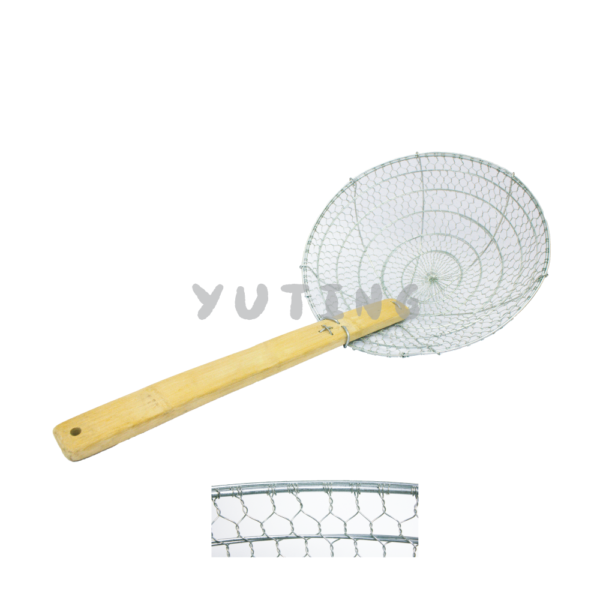 Iron Strainer with Bamboo Handle (Big Hole) (100% Hand Made)