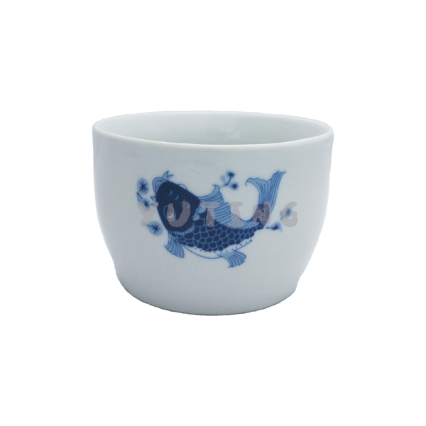 Porcelain New Blue Fish Rice Steam Bowl