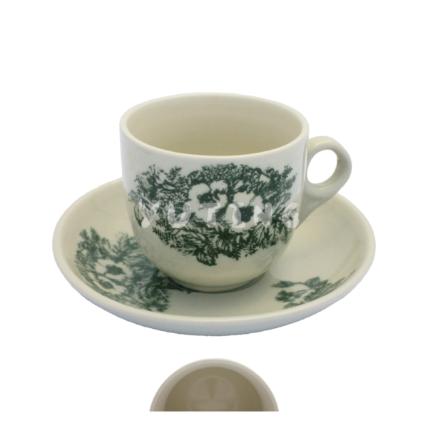 7cm Porcelain Traditional Flower Coffee Cup & Saucer