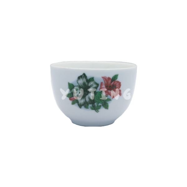 Porcelain Flower Tea Cup (Wide Base)