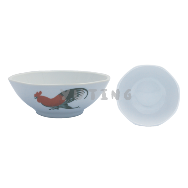 Porcelain Chicken Octagon Soup Bowl