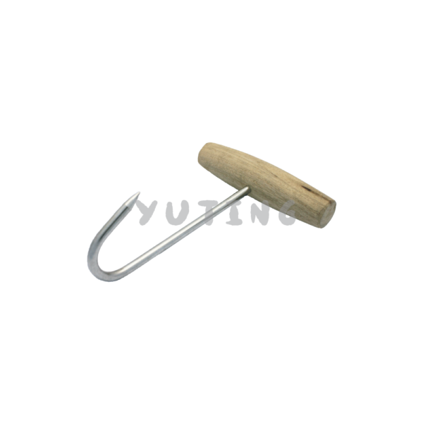 Stainless Steel Hook with  Wood Handle (Rice Hanger)