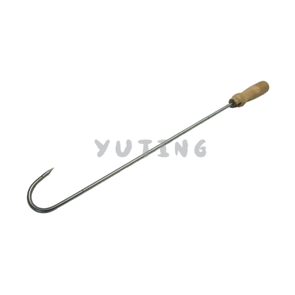 Stainless Steel Chicken Single Hanger with Wood Handle