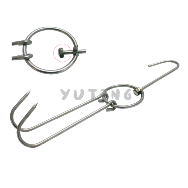 Stainless Steel Double Hooks with Screw (Duck Hook)