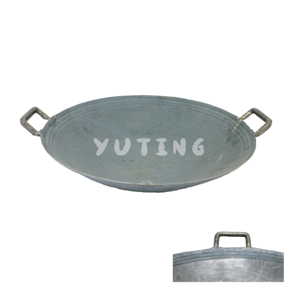 Double Square Ear Cast Iron Wok